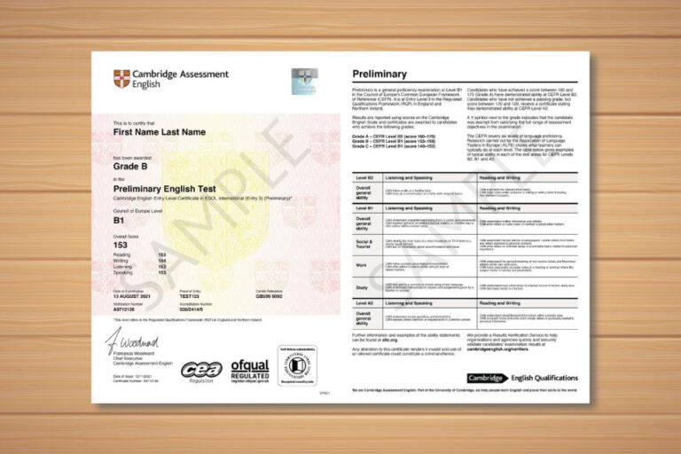 Chứng chỉ PET (B1 Preliminary) là gì?